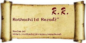 Rothschild Rezső névjegykártya